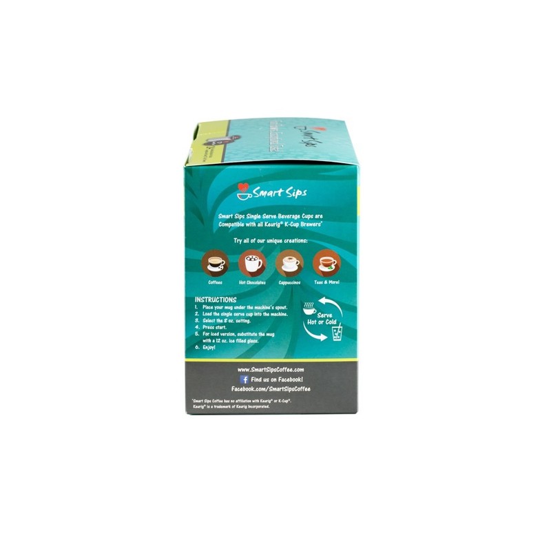 Smart Sips, Chocolate Chai Tea Latte, Single Serve Cups Compatible