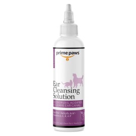 Prime Paws Ear Cleansing Solution for Dogs and Cats - Pet Ear Cleaner Removes Odor & Wax...