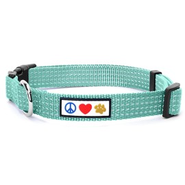 Pawtitas Dog Collars Large Breeds Reflective Dog Collar Adjustable Puppy Collar Teal Dog Collar Matching Dog Leash and Dog Harness Available