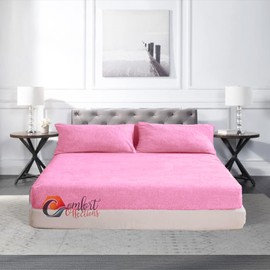 Extra Deep Fitted 30cm Teddy Fleece Fitted Bed Sheet Plain Thermal Warm and Cosy Soft Luxury Bedding Pink Fitted Bed Sheet Superking 180cm x 200cm + 30cm Approximate