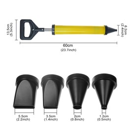 YXQ Grout Caulking Guns Hand Tool Pump with 4 Nozzle for Grouting Stone and Concrete Cement lime