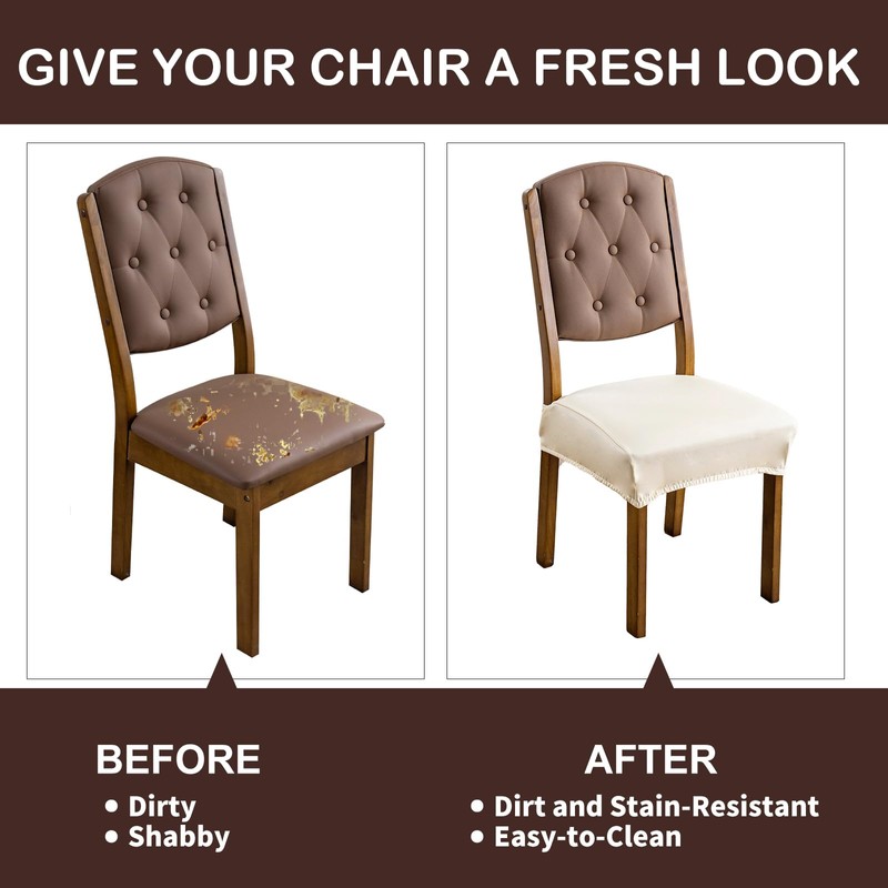 YUEANG Waterproof Seat Covers for Dining Room Chairs Set of