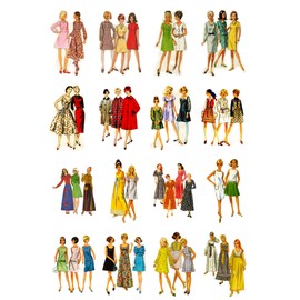 Decoupage Paper Pack (20 Sheets 10x15cm) Vintage Fashion Disco FLONZ Vintage Paper