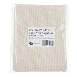 Wool Queen 2Pc 26.3''x19.6'' Needlework Fabric Monk's Cloth for Rug-Punch/Punch Needle