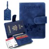 Fundas de Pasaporte con Bloqueo RFID, Porta Pasaporte de Cuero