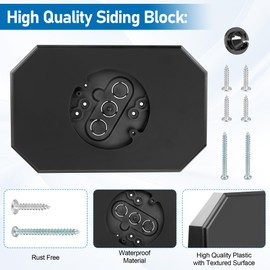 8141DBL Siding Lamp Mounting Blocks Kits, Light Mounting Block Plate with Built-in Electrical Box for 1/2 Inch (0.5") Outdoor Double 4" Siding Lap 1/2" Vertical Double Siding Lap (Black)