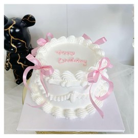 20 Pack Bow Cupcake Toppers Birthday Bowknot Ribbons Coquette Pink Bow High Footed Cup Balloon Wall Party Decorations Bridal Cake Dessert Picks Baby Girl Boy Wedding Party Supplies pink1