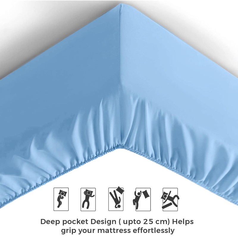 Aspire Homeware King Size Fitted Sheets - 25 cm Deep