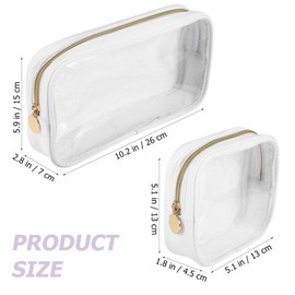minkissy TSA Approved Toiletry Bag PVC Clear Makeup Bag Zipper Travel Bags for Toiletries Carry on Airport Airline Pouch with Nylon White Border