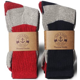Yacht & Smith 12 Pairs Thermal Boot Crew And Tube Socks, Unisex Bulk Cold Resistant Weather Socks