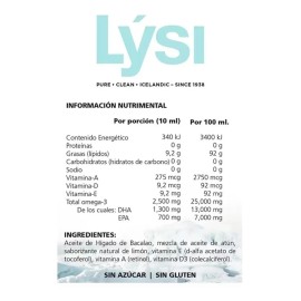 Lysi Omega 3 Epa Y Dha Aceite De Hígado De Bacalao Para Niño