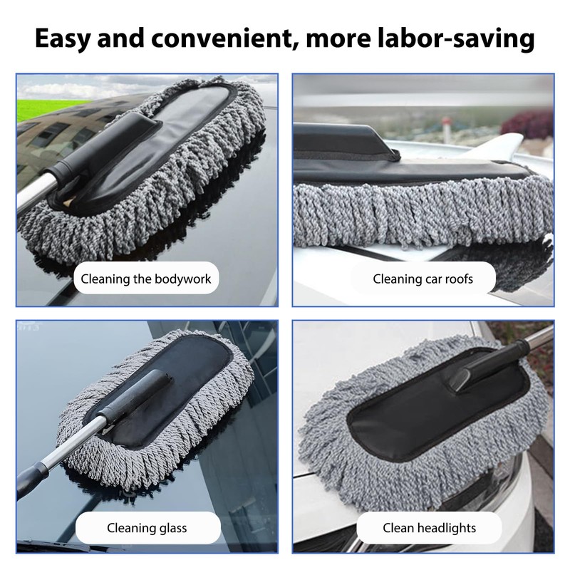 BWBWND 2 PCS Microfiber Car Dusters, Scratch Free Auto Exterior