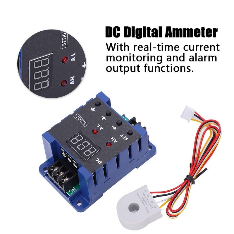 LiebeWH SZD07 Digital Ammeter, 0.3-50A DC Digital Ammeter Current Sensor