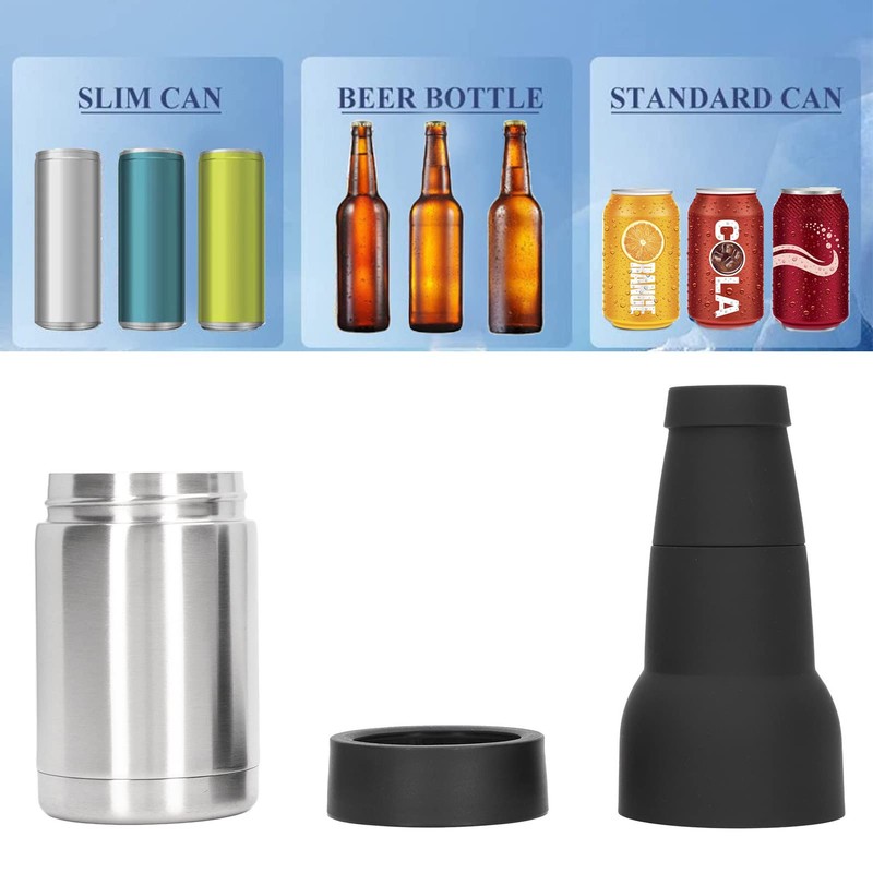 Beer Bottle and Can Cooler,Can Beer Bottle Insulators Holder,Vacuum Double