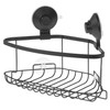 iDesign Everett Metal Push Lock Suction Corner Shower Caddy, Extra