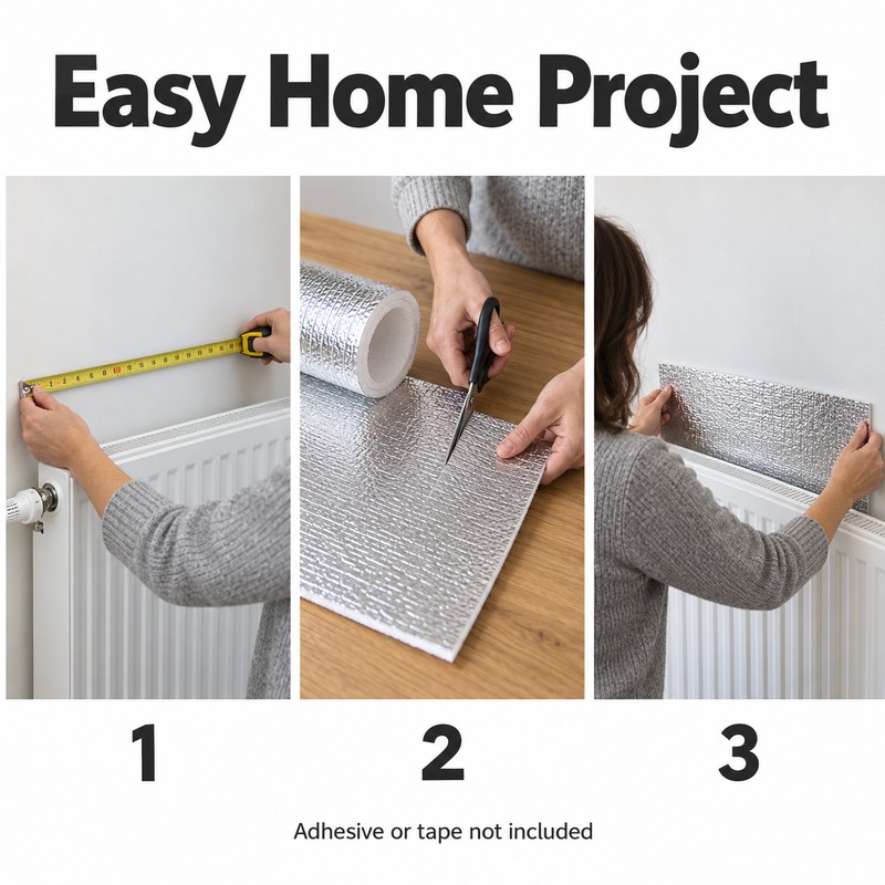 Radiator Reflective Film Wall Insulation Foil – 5m x 50cm