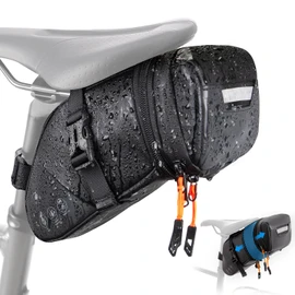 AUTOWT Bike Saddle Bag - Waterproof Bike Seat Bag Expandable to 2L- Reflective Bicycle Under Seat Storage Pouch for Road Mountain Bike Cycling Travel