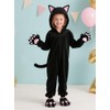 Cuteshower - Disfraz de gato negro para niñas, disfraz de
