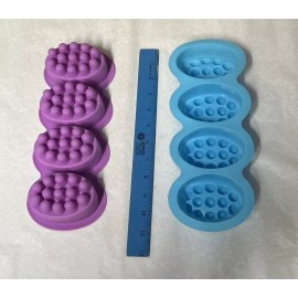 Unbranded 2- 4 Hole Cavity Silicone Soap Mold for Massage Therapy Bar Soap Making DIY Oval