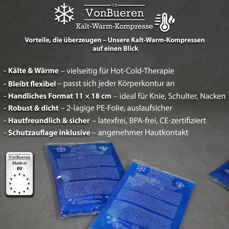 VonBueren 3 compresse refrigeranti XL, 11 x 18 cm, circa