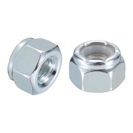 sourcing map 20Pcs 1/4"-28 Nylon Insert Hex Lock Nuts, Carbon Steel Self-Locking Nylon Insert Stop Nut for Industrial Construction Fasteners, White&White