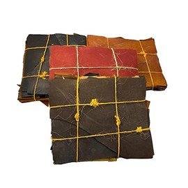 Cowhide Leather Scrap Bundle for Crafting - Assorted Cow Hide Craft Bundle Leather Pieces - 4-6 Oz