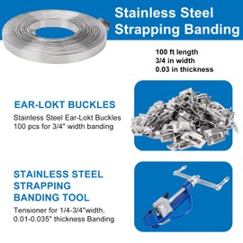 Stainless Steel Strapping Banding Tool - YMOBBU Metal Banding Strapping Kit Metal Banding Tool Steel Banding Kit