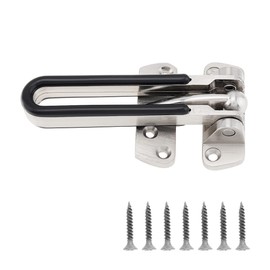 HOJLKLD Swing Bar Door Lock Door Protector for Front and Interior Door, Secondary Safety Lock for Kids, Home, Hotel, Apartment (Silver)