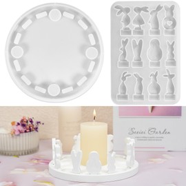 Silikonform Ostern, Silikonformen Gießformen Ostern, 3D Hase Gießformen Silikon Ostern, Gießform Ostern, Silikonform Hase Gießform Kerzenhalter, Silikonform Frühling für Handwerk