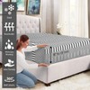 Pizuna Cotton Cascade Stripe Grey Printed Fitted Sheets Double Bed