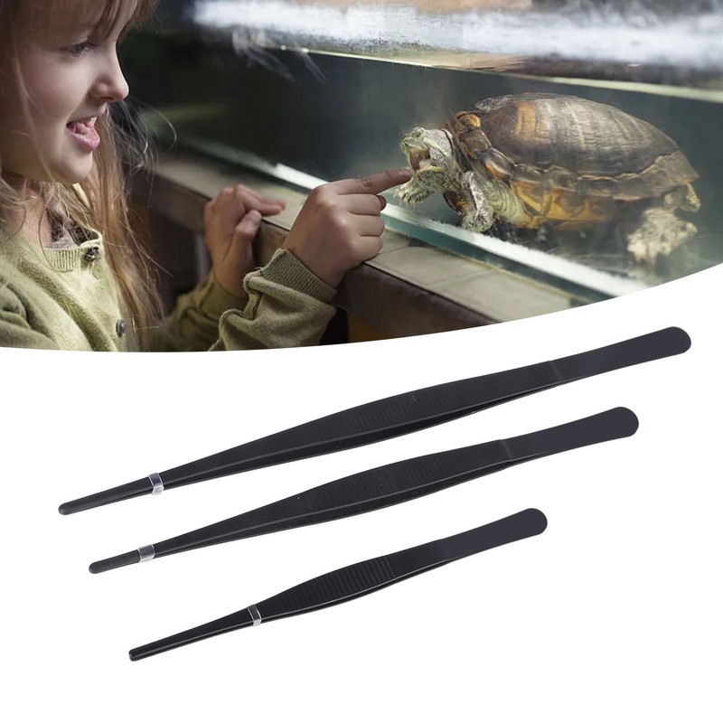 Reptile Feeding Tongs Prevent Slip Stainless Steel Thickened Reptile Feeding