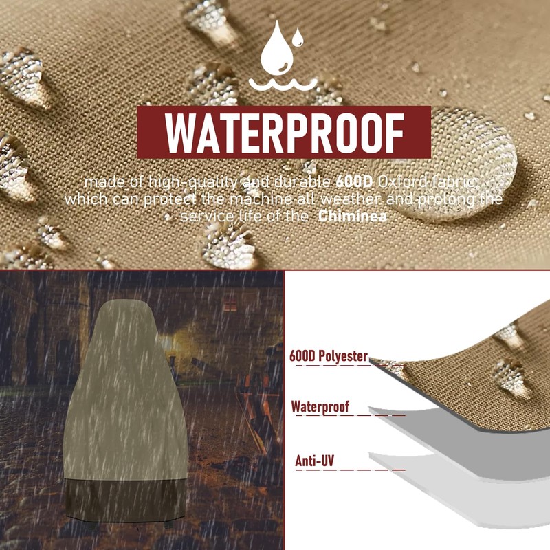 Chiminea Cover Outdoor Waterproof Chiminea Fire Pit Cover Heavy Duty