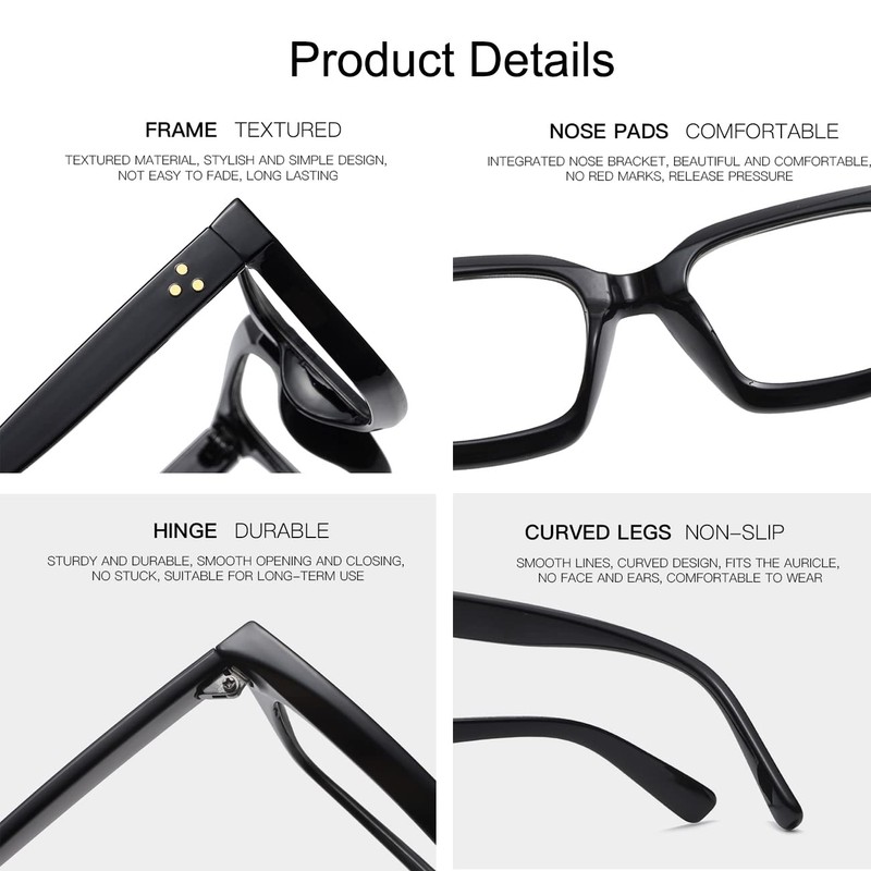JOVAKIT Gafas sin receta para mujeres y hombres, gafas de