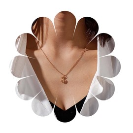 Inilbran Boho Anchor Choker Necklace Vintage Boat Anchor Necklace Gold Sea Anchor Pendant Necklace Minimalist Anchor Chain Necklace Jewellery for Women and Girls, Zinc