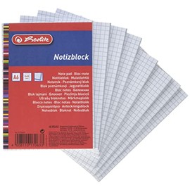 Herlitz 170639 spiral notebook A6, 50 sheets, pack of 8