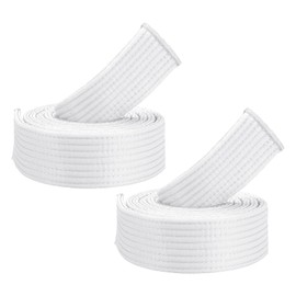 PATIKIL Taekwondo Color Ranking Belt, Set of 2, 1.6"x5.3FT Polyester Martial Arts Judo Karate Belt for Coach Teaching Practice, White