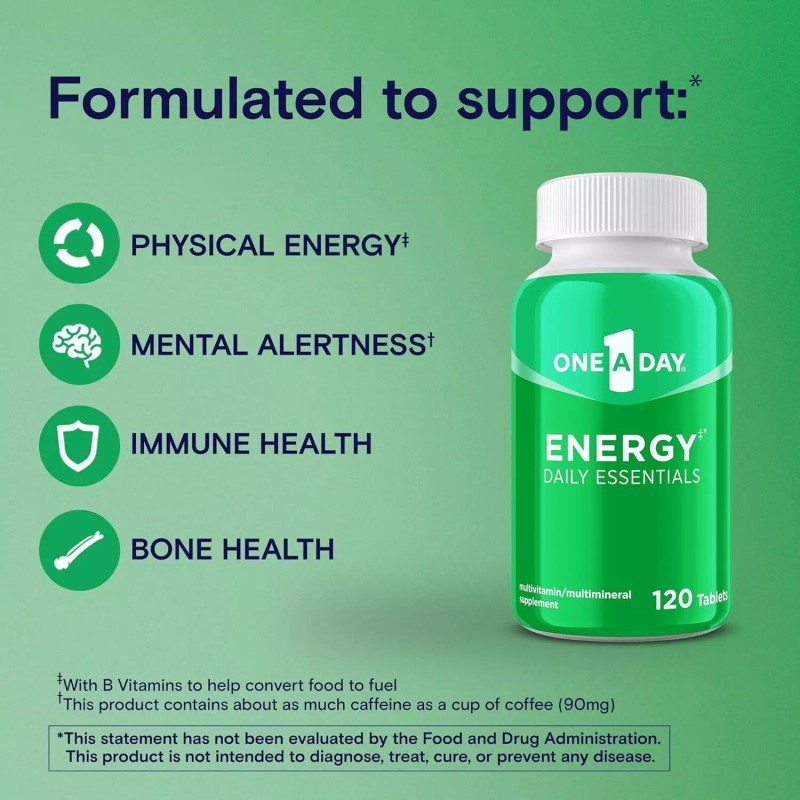 One A Day Energy Daily Essentials Multivitamin Supplement Tablets, 120