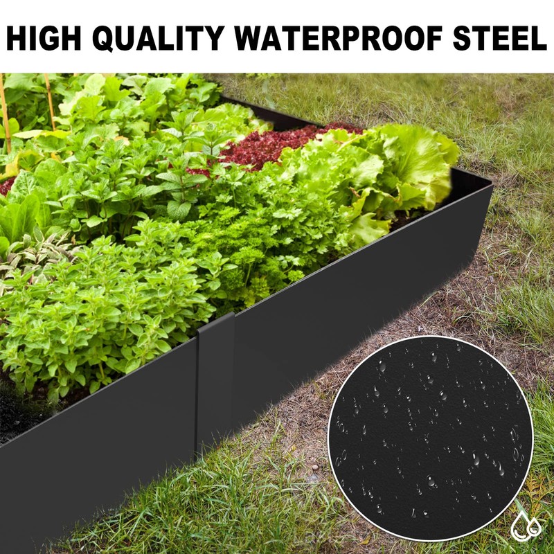 Meyoppm 6 Inch Metal Landscape Edging, 6 Pack Heavy Duty