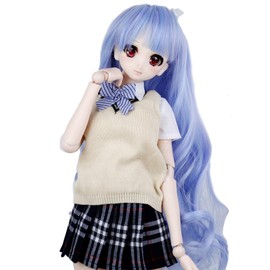 Wigs Only 8-9 inch 1/3 BJD Wig Doll Hair SD DZ DD DOD Wig (Blue)