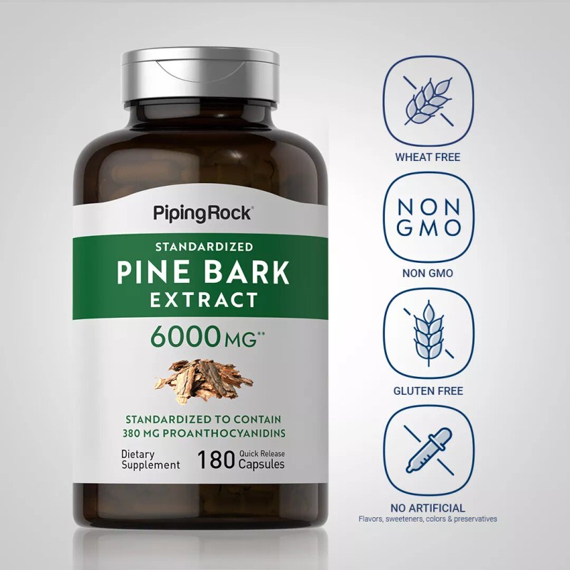 Piping Rock Pine Bark Extract 6000 mg | 180 Capsules