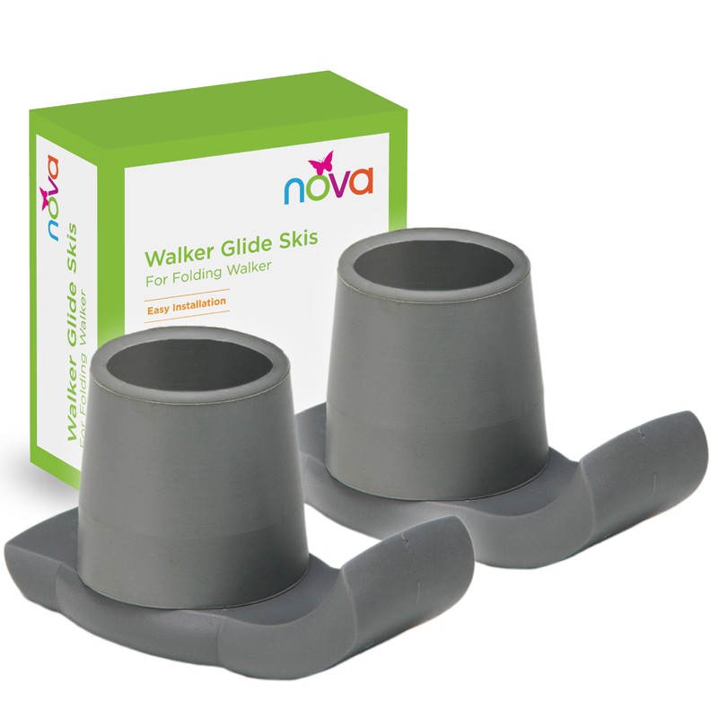 NOVA Medical Products Walker Glide Skis, Universal Fit, One Pair,
