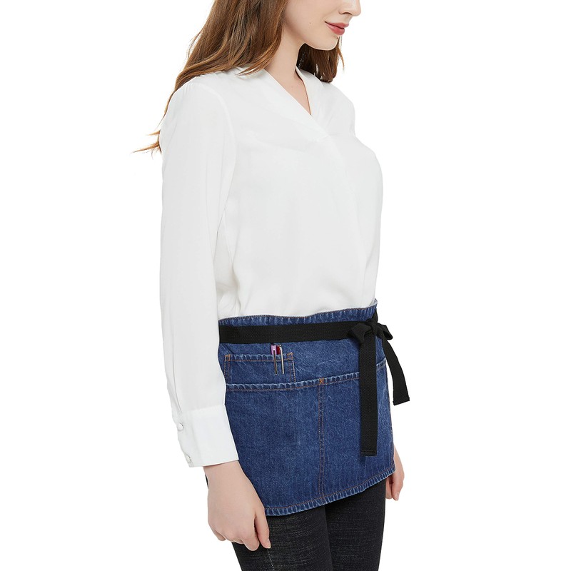 Aiden Brothers 100% Cotton Denim Waist Apron with Zipper Pocket