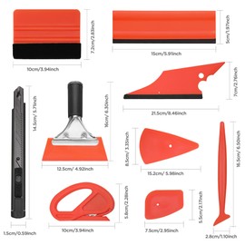 ValueMax Window Tint Kit 10PCS Car Vinyl Wrap Tools Protective Film Installation Set Including Rubber Vinyl Squeegees, Felt Squeegees, Safety Cutter Knife, Utility Knife with Blades
