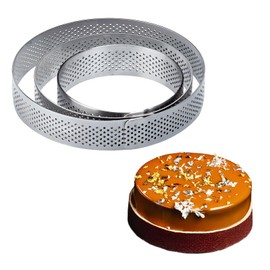 YIIWONI 3 Stück Tortenring, Durchmesser 10/15/20 cm, rund, Kuchenformen, Edelstahl, Tortenring, perforiert, für Gebäck, Kuchen, Schaumkuchen