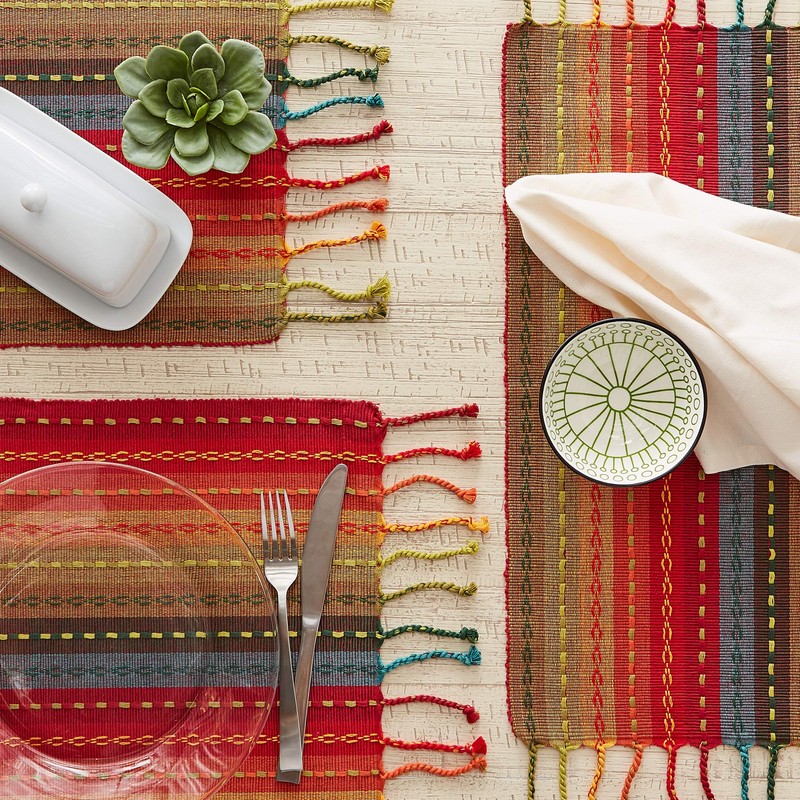 DII Southwest Collection Tabletop, Placemat Set, Spice, 6 Piece