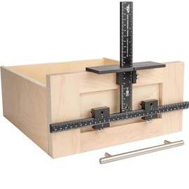 Cabinet Hardware Jig - Precision Drilling Guide Tool for Cabinet Door/Drawer Handle & Knob Installation with 3 Drill Bits & Auto Punch, Hardware Jig for Woodworkers DIY, Metal