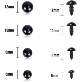 500 Piezas Ojos de Seguridad para Amigurumis de Ojos de Plástico con Arandelas Ojos de Varios Tamaños para Muñecas Títeres Animales de Peluche Plástico para Ojos Muñecos con Arandelas