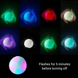 Lightening LED Dog Ball Flashing Glow in the Dark Dog Ball Light Up Dog Ball Tough Strong Dog Balls for Games Including Catch and Fetch Dog Toy Flashing Neon Light Water Proof Dog Safe Ball
