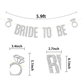 Silver Bride to Be Banner, Bridal Shower Decorations, Engagement/Bachelorette/Wedding Party Decor