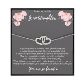 To An Incredible Granddaughter Bracelet, Gifts For Granddaughter, Jewelry For Granddaughter, Granddaughter Bracelet Sterling Silver, Bracelets For Granddaughter From One or Both Grandparents